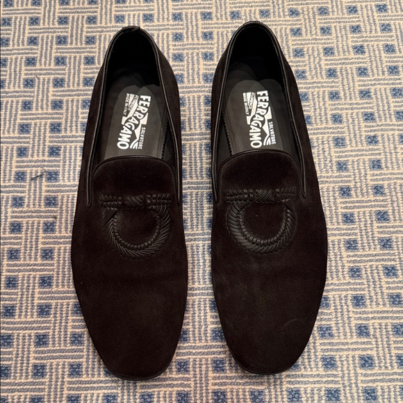 Salvatore Ferragamo Other - Salvatore Ferragamo "Lavorazione Originale" Black Suede Loafers - 12 EE Wide